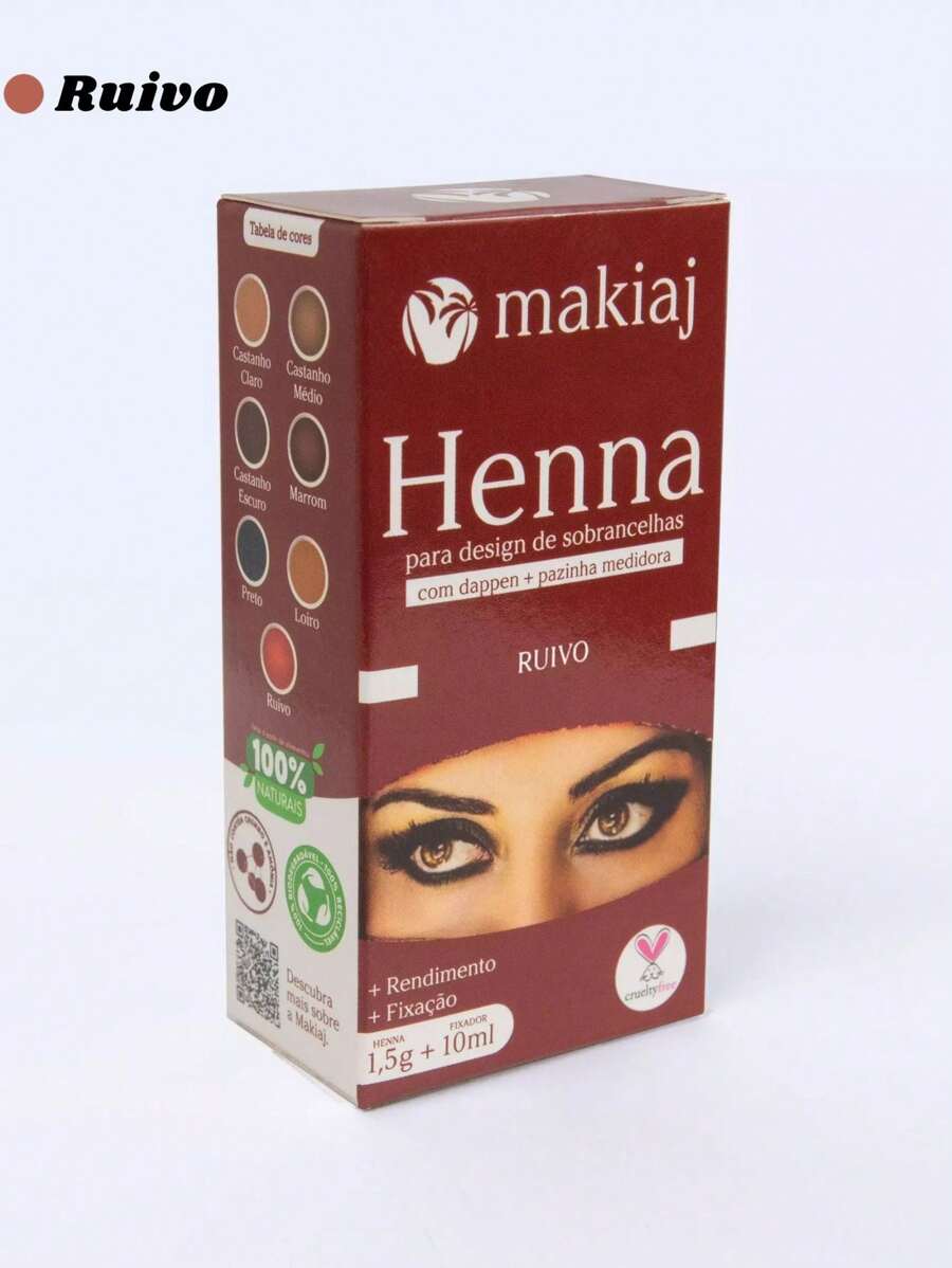 Henna Powder For Eyebrow Design With Fixer - Makiaj - Đen - Xem 1