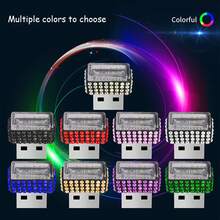1 件钻石 USB LED 汽车氛围灯 LED 7 色夜灯，即插即用汽车内饰装饰灯 - 彩色 - 查看 9