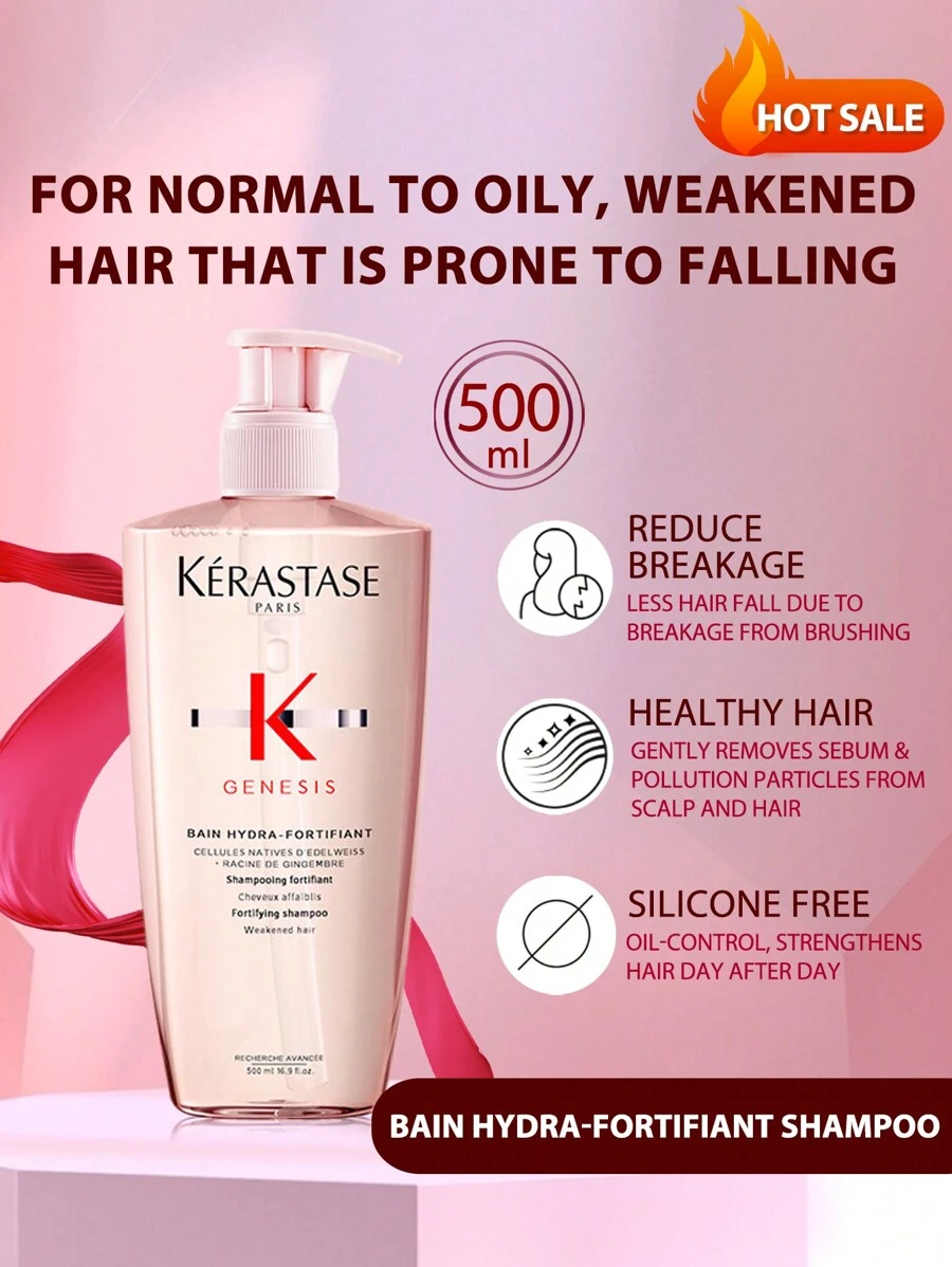 Kérastase 卡诗 (Kerastase) GENESIS BAIN HYDRA-FORTIFIANT 强韧洗发露 500ml,温和强韧洗发露,适用于中性至油性、脆弱易断发质,减少梳理造成的断裂,强韧脆弱受损发质,滋养秀发,不含硅,适合细软或油性发质。 - 500ml - 查看 1