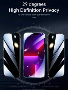 3pcs Privacy Protection Full Screen Tempered Glass Protector Protect Compatible With Iphone With Black Edge Silk Screen Anti Peeping Full Screen Phone Protective Film Compatible With IPhone 16/16 Plus/16 Pro/16 Pro Max/15/15Pro/15 Plus/15 Pro Max Gift For Birthday, Family, Friends Anti-Spy, Phone Screen Protector, Phone Accessories