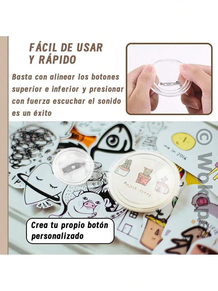 50 Pzs Fotoboton Acrílico Transparente Pin Publicitario 58mm Suministros Para Hacer Botones 58 Mm Pulgadas Suministros Para Botones Piezas Para Botones Piezas De Insignia De Botón En Blanco De Metal - Multicolor - Añade 6
