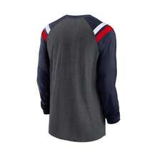 Nike Áo thun thể thao dài tay thời trang Boyfriend Style dành cho nam màu than pha trộn, xanh navy của Tennessee Titans Tri-Blend Raglan - Than pha màu/ Xanh navy - Xem 5