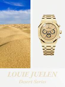 LOUIEJUELEN Đồng hồ cơ JUELEN Desert Series, Đồng hồ cơ nam tự động, Dây đeo bằng thép không thấm nước - Bạc - Xem 7