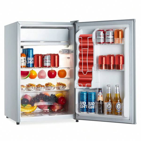 4.3 Cu.Ft Mini Fridge With Freezer,Single Door Mini Fridge,7 Temperature Settings, Removable Shelves, Reversible Door, Mini Refrigerator For Apartment Bedroom,Office,Dorm