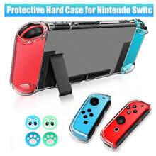 Switch Case 兼容 Switch Case 可对接，带屏幕保护膜，透明保护套，兼容 Switch 和 JoyCon 控制器，带 Switch 钢化玻璃屏幕保护膜 - 透明 - 查看 3