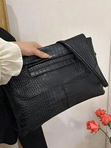 Dedoo 奢华魅力，优雅精致，低调奢华大号黑色方形复古包，母亲节礼物，送给妈妈的方形包，女士和派对女孩的完美之选，适合派对、婚礼、舞会、盛会，送给妈妈、老师、朋友、伴娘的最佳礼物 - 黑色 - 查看 8