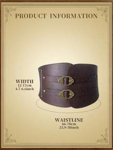 1PC Renaissance Clothing Accessories Retro Slim Fit Wide Waistband  Suitable For Medieval Stage Role-Playing Props - Brown - View 5