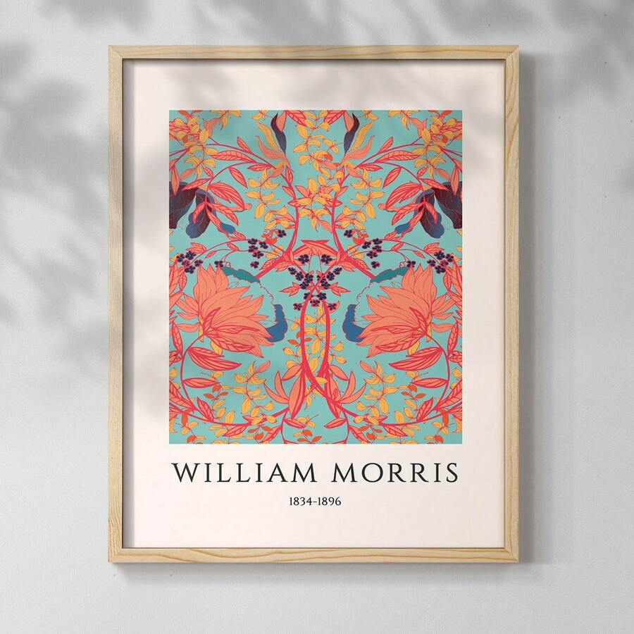 William Morris Framed Print CXXVI  Ready To Hang  - Solid Wood Framed - Made In USA - WM25 - View 1