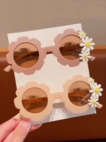 2/3/4pcs Girls Cute Pretty Floral Children Fashion Glasses, Card Display Only, Shipping Not Included - Multicolor - View 12