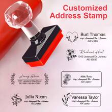 Custom Self-Inking Address Stamp For Efficient Mailing - Comes With A Comprehensive Ink Set, Ideal For Busy Entrepreneurs, Crafters, And Home Offices - Streamline Your Mail Process With Ease And Precision Boyfriend, Girlfriend, Friends, Family, Workers For Anniversaries, For Birthdays, For Weddings, For Christmas, For Winter, For Fall/Autumn, For School, For Business/Work/Office Back To School,Back To School,School Supplies,Customized Stamps,Back To School Supplies - Black - View 2