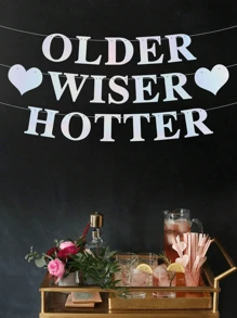 1pc Older Wiser Hotter Banner Đồ trang trí tiệc sinh nhật vui nhộn cho phụ nữ Biểu ngữ sinh nhật vui vẻ lấp lánh 21 30 40 50 60 70 80 Vật dụng tiệc sinh nhật, Giáng sinh - Nhiều màu - Xem 7