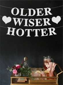 1pc Older Wiser Hotter Banner Đồ trang trí tiệc sinh nhật vui nhộn cho phụ nữ Biểu ngữ sinh nhật vui vẻ lấp lánh 21 30 40 50 60 70 80 Vật dụng tiệc sinh nhật, Giáng sinh - Nhiều màu - Xem 3