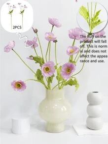 1pc/2pcs/4pcs Artificial Poppy Flowers, 59cm Length, 4 Flowers Per Stem, Minimalist Modern Style, Bendable & Non-Fading - Suitable For DIY Flower Wall, Scene Decor, Vase Arrangement In Living Room & Bedroom, Wedding, Party, Home Decor, Desk Decor, Room Decor, Back To School Supplies - Purple - View 9