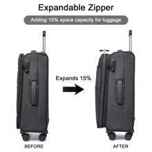 Maleta de Facturación 24 Pulgadas 28 Pulgadas Ligera Expandible con Carcasa Blanda con Candado TSA y 4 Ruedas Giratorias Equipaje de Viaje Duradero Unisex para Viajes de Negocios y Personales - Negro - Ver 4