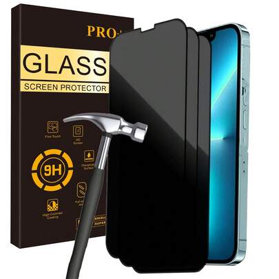 3片装全屏隐私钢化玻璃膜，兼容 17/17 Pro/17 Pro Max/17 Air/16/15/14/13/12/11 Pro/Pro Max Plus，黑色边框防窥全屏手机保护膜