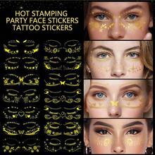 European And American Golden Face Temporary Tattoo, High-End Cosmetic Party Freckles Tattoo Sticker Set - Gold - View 1