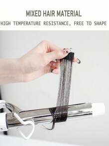 14英寸拉贡胡子刘海假发片网红中分假发八字刘海假发女自然假刘海一片装 - 黑色 - 查看 7