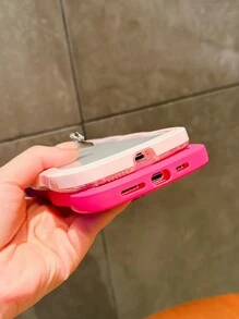 3 件/套 玫瑰红波浪二合一透明波浪麦秸 TPU 防震手机壳保护套，适用于 iPhone 15、16、13、14、13 Pro Max、XR、12 Pro、14 Plus、16 Pro Max，男女通用 - 粉色 - 查看 5