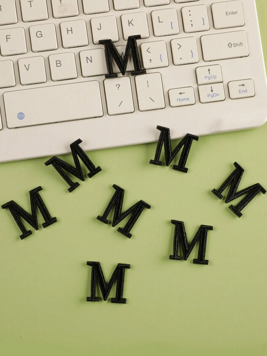 1 bộ 8 miếng vá vải in bảng chữ cái tiếng Anh màu đen, miếng vá ủi/may-on phong cách hoạt hình dễ thương, thích hợp cho quần áo, túi xách, mũ, v.v. - Nhiều màu - Xem 1