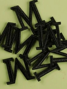 1 bộ 8 miếng vá vải in bảng chữ cái tiếng Anh màu đen, miếng vá ủi/may-on phong cách hoạt hình dễ thương, thích hợp cho quần áo, túi xách, mũ, v.v. - Nhiều màu - Xem 3