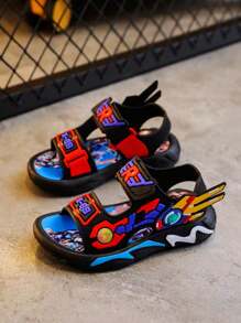 TEEOEC 2024 New Boys' Sports Sandals, Summer Non-Slip Lightweight Stylish Durable Soft Sole Little Boys Beach Shoes, Toddler & Little Kid Sizes