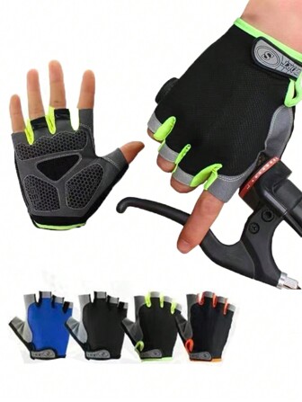 Summer Half Finger Cycling Gloves, Breathable And Sweat-Absorbent, Anti-Slip Mountain Bike Sports Gloves For Men And Women Halloween