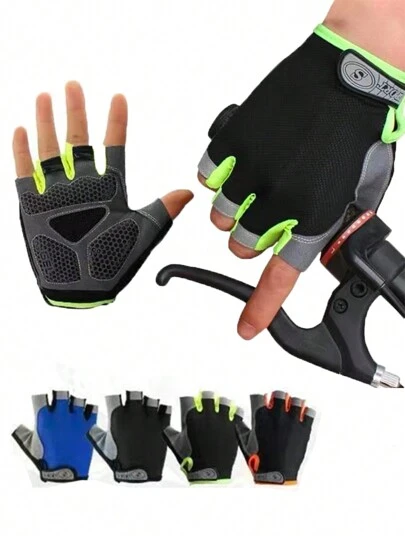 Summer Half Finger Cycling Gloves, Breathable And Sweat-Absorbent, Anti-Slip Mountain Bike Sports Gloves For Men And Women Halloween