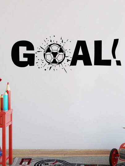 1入足球牆貼藝術家庭運動壁貼足球貼標靶貼紙，家居臥室客廳裝飾室內設計房間裝飾