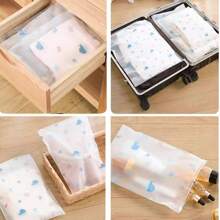 10 件鲸鱼印花旅行收纳袋，透明 PVC 衣物分类袋，防水拉链内衣打包袋，透明密封内衣收纳袋，旅行行李打包袋旅行背包旅行包行李箱旅行装备返校搬家袋收纳袋返校用品 - 白色 - 查看 6
