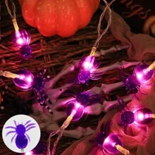 1pc LED Purple Small Spider String Lights, Halloween Decor Lights, Horror Atmosphere Setting Lights Halloween Decoration Room Decor Halloween Garden Decor For Gift Fairy Holiday Decor Festival Decor - Warm Color - View 13