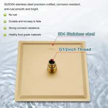 Shower Faucet Set Shower System Luxury Rainfall Shower Head Combo Set With 8-Inch/10-Inch/12-Inch/16-Inch Rain Showerhead And Handheld ShowerheadWall Mounted Mixer Valve Brushed Nickle/Matte Black/Polished Silver/Brushed Gold - 拉絲金-12寸 - 查看 2