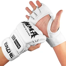 1 Pair Half-Finger Boxing Gloves, MMA Professional Boxing Gloves, Kickboxing, Muay Thai, Unisex, Adult Training, Punching Bag, UFC Gloves, Fitness