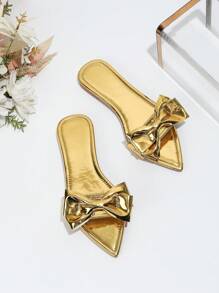 Fashionable Plus Size Women's Flat Pointed Toe Sandals Slippers, Versatile And Comfortable