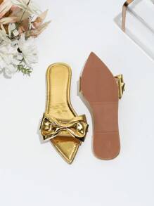 Fashionable Plus Size Women's Flat Pointed Toe Sandals Slippers, Versatile And Comfortable