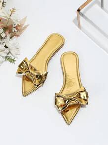 Fashionable Plus Size Women's Flat Pointed Toe Sandals Slippers, Versatile And Comfortable
