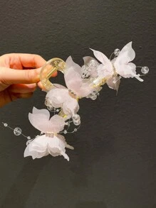 1/2/4件女士蝴蝶爪夹2024新款时尚高端甜美发夹枕发爪发夹 - 彩色 - 查看 12