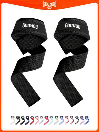 GOUNOD 1 par de muñequeras ajustables para levantamiento de pesas, culturismo, potencia, entrenamiento de fuerza y peso muerto, accesorios de gimnasio