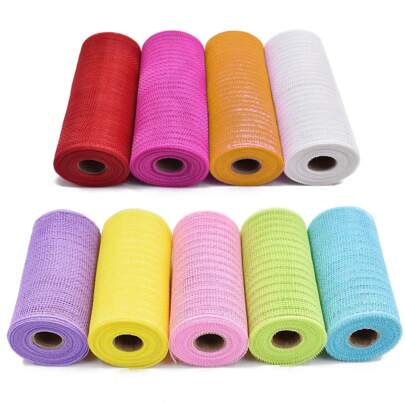 Rolo de fio de malha de 10 jardas, fita de malha decorativa de folha metálica de malha de 6 polegadas para guirlanda de árvore de Natal fio de malha de seda dourada festival arranjo de festa à noite suprimentos de decoração roupas e acessórios de saia faça você mesmo materiais de embrulho