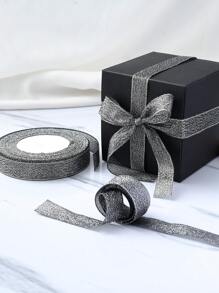 1 Roll Gold/Silver Glittering Satin Ribbon For Handmade Bow Craft, Wedding Decoration, DIY Card Gift Wrapping, 25 Yards,