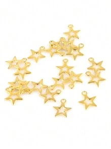 20 peças Pingentes de Aço Inoxidável em forma de Estrela para Bijuterias DIY de Pulseiras e Colares, Acessórios para Fazer Bijuterias