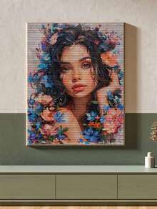 5D DIY Khảm Tranh Gắn Đá Bộ Người Phụ Nữ Xinh Đẹp Kim Cương Đeo Chữ Thập Bộ Khảm Trang Trí Tường Nhà - Màu Cam cháy - Xem 5
