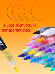 1 hộp bút đánh dấu + 5 đĩa acrylic trong suốt 10 cm 12 màu/24 màu/36 màu/48 màu/60 màu/72 màu Bút đánh dấu acrylic lỏng trực tiếp GN8101 Đầu ra mực lớn thế hệ thứ 3 Màu đồng nhất Màu sắc có thể xếp chồng lên nhau Bộ bút đánh dấu Graffiti không mùi - Bút nghệ thuật tươi sáng, Sách Tô Màu, Thiệp Giáng Sinh, Viết Chữ, Thư Pháp, Nhật Ký, Graffiti -, Chống Thấm Nước, Đầu Mịn, Rất Thích Hợp Cho Bề Mặt Nhựa - Nhiều màu - Xem 1