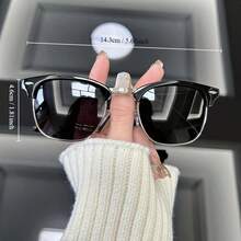 1 Pc Vintage Round Polarized Fashion Glasses For Women & Men, Semi-Rimless Classic Rivet Design, Retro Fashion Eyewear - C2 - View 4