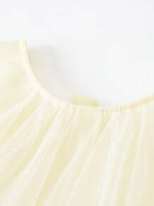 mini bala 宽松甜美海洋风网纱泡泡连衣裙，夏季 - 白色 - 查看 6