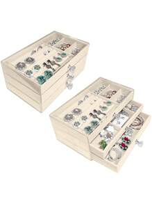 1pc Transparent Acrylic Jewelry Storage Box, 3-Layer Drawer Type Jewelry Case, Organizer For Earrings, Rings, Necklaces, Bracelets And Pendants. Suitable For Bathroom, Desktop, Dressing Table And Bedroom. Stackable And With Drawer For Elegant Display And Packaging. Ideal Gift For Wife, Home Decor, Bathroom, Bedroom. Suitable For Rings, Necklaces, Watches, Earrings And Bracelets - Perfect For Mother's Day, New Year Gift, Valentine's Day Gift And Birthday Gift. Sun Travel Cool Back To School, Room Decor - Multicolor - View 7