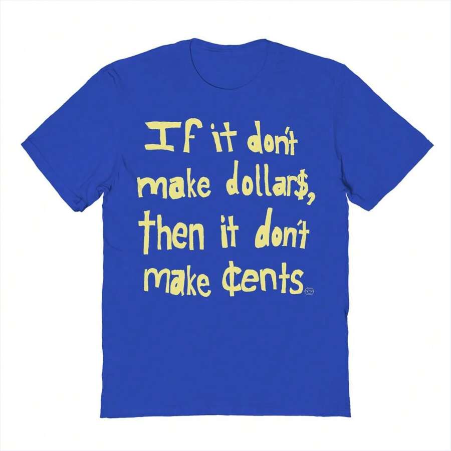 Haywood & Main Dont Make Cents Juniors Unisex Graphic Cotton Short-Sleeve T-Shirt - Xanh đậm - Xem 1