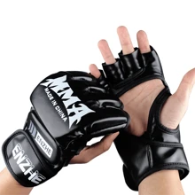 1 Pair Half-Finger Boxing Gloves, MMA Professional Boxing Gloves, Kickboxing, Muay Thai, Unisex, Adult Training, Punching Bag, UFC Gloves, Fitness