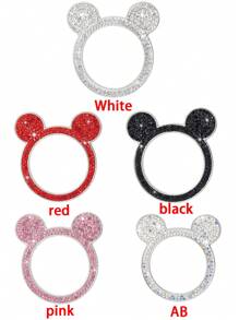 1pc Crystal Bling Car Engine Start Button Decorative Sticker