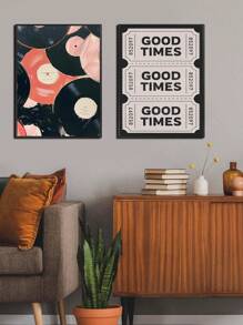 1入復古藝術海報，CD、唱片、門票印花，好時光藝術帆布牆海報，卧室、客廳、餐廳、書房、走廊、咖啡廳、辦公室、宿舍、牆藝術、裝飾畫、家居裝飾、房間裝飾帆布畫，無框 - 彩色 - 查看 7