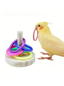 鸚鵡玩具鳥類教育玩具彩色木製環形疊疊樂訓練/虎斑牡丹玄風太和尚 - 彩色 - 查看 10